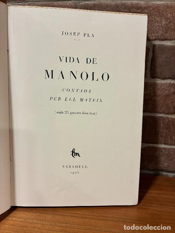 Libros: VIDA DE MANOLO - Josep Pla - LA MIRADA - Sabadell 1928 - Foto 2