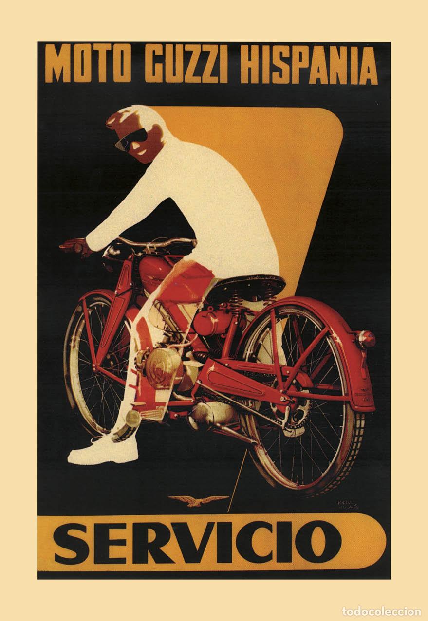 Libros: Repr. cartel. Moto Guzzi Hispania. Servicio - Foto 1