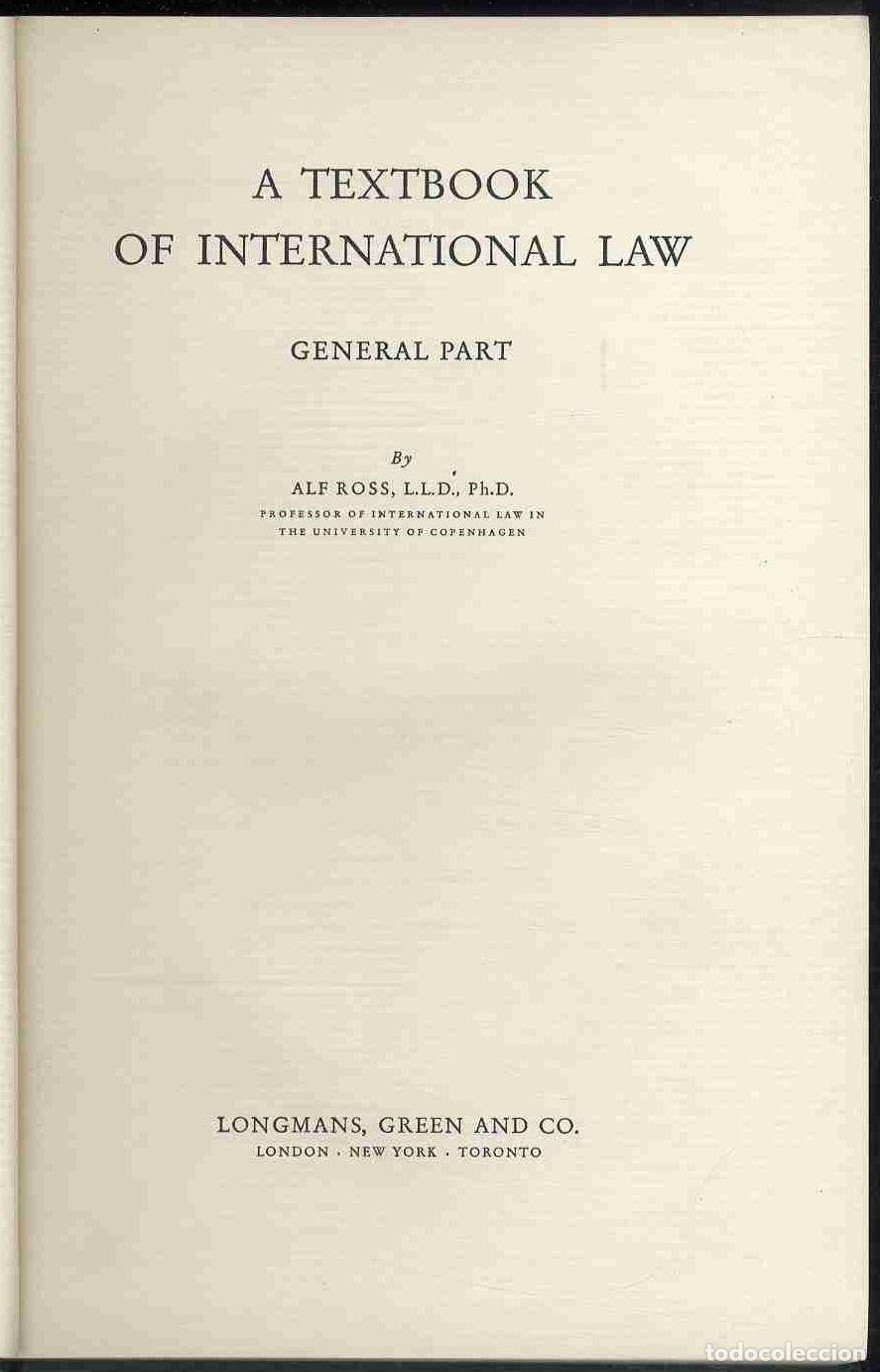 Libros: A TEXTBOOK OF INTERNATIONAL LAW - ALF ROSS - Foto 1