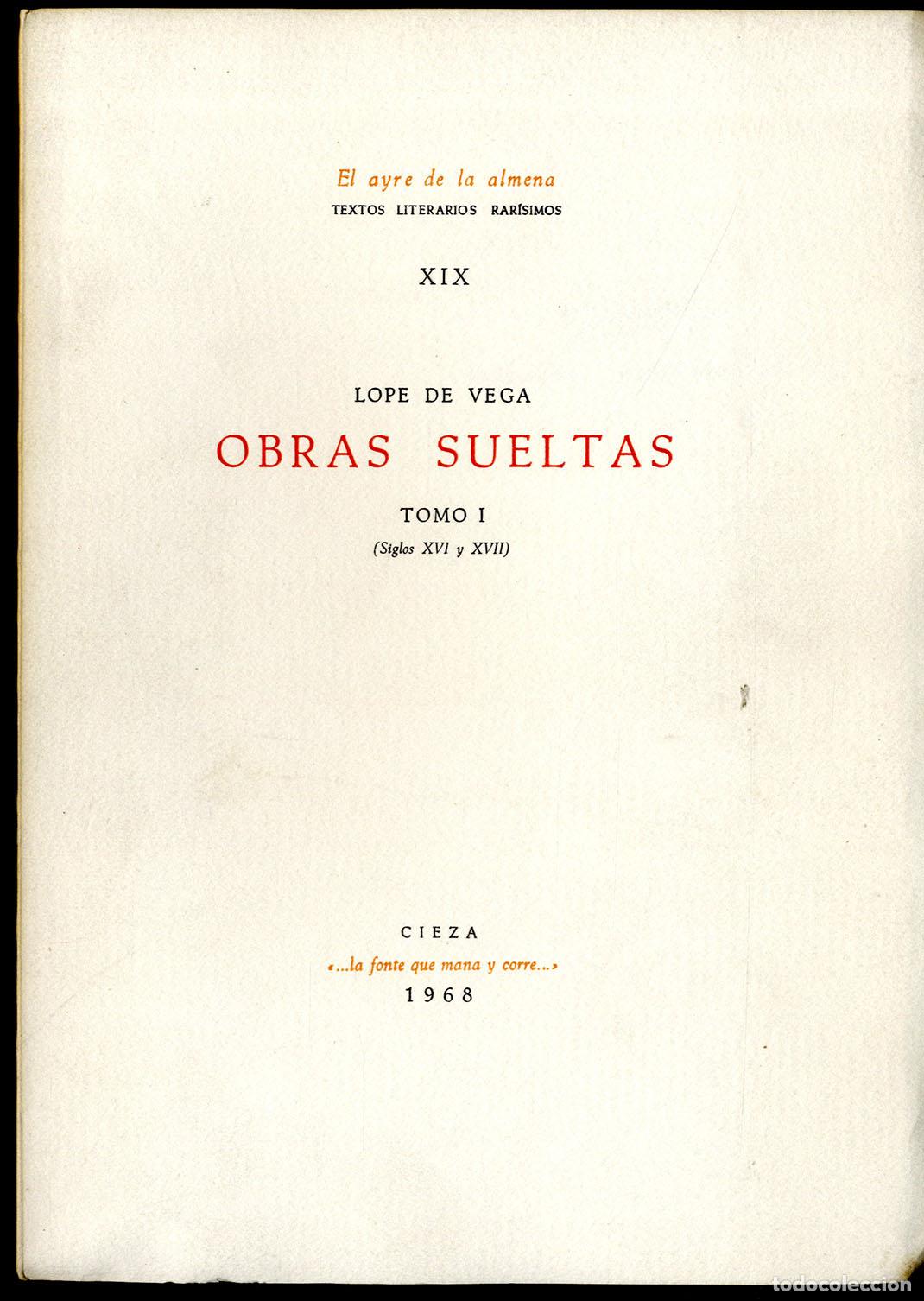 Libros: 4 TOMOS. OBRAS SUELTAS - LOPE DE VEGA - Foto 1