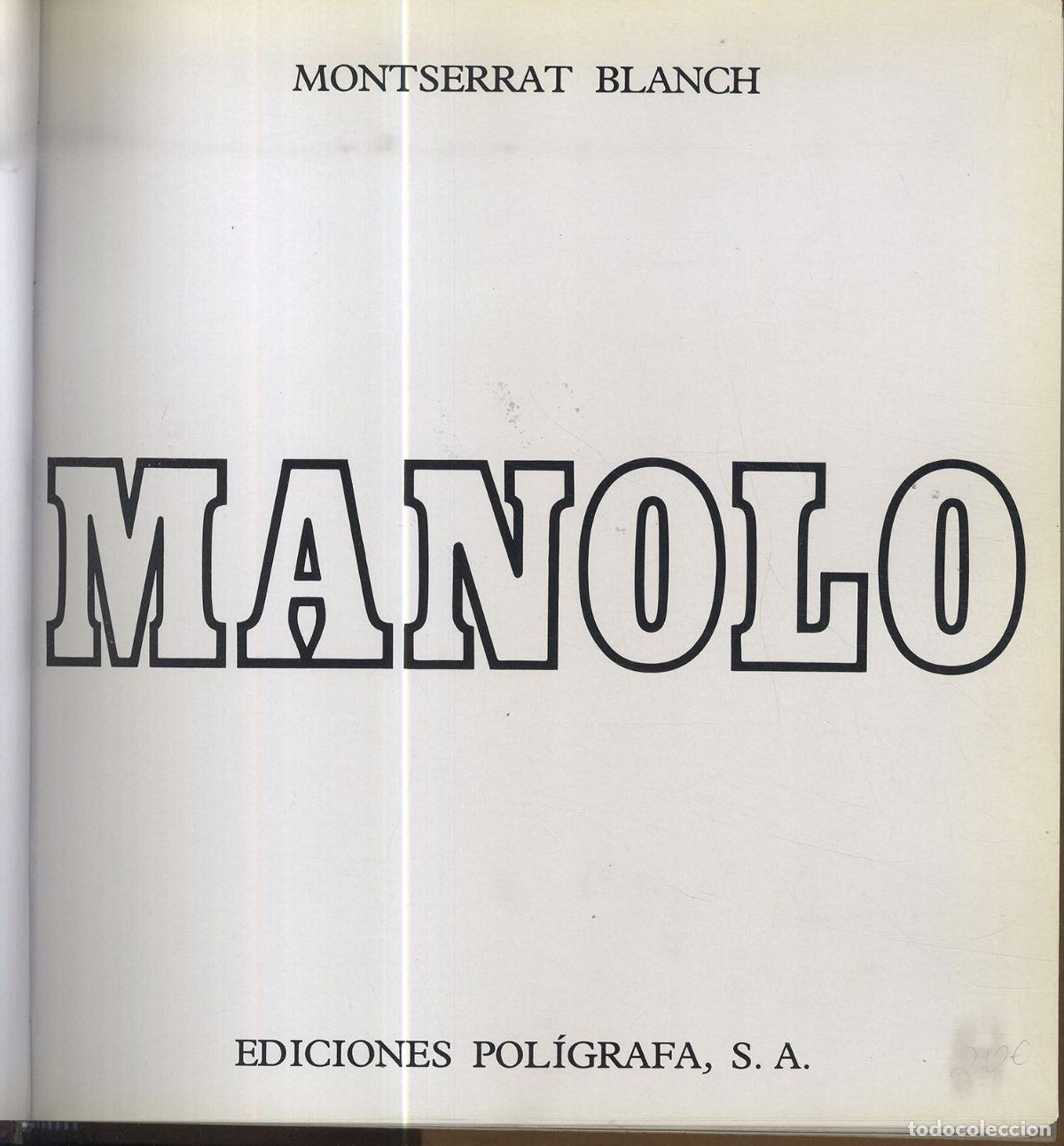 Libros: MANOLO - MONTSERRAT BLANCH - Foto 1