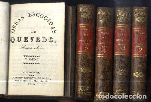 Libros: 5 TOMOS. OBRAS ESCOGIDAS DE QUEVEDO - QUEVEDO - Foto 1