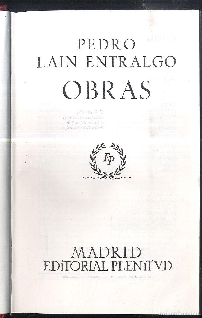 Libros: OBRAS. PEDRO LAIN ENTRALGO - PEDRO LAIN ENTRALGO - Foto 1