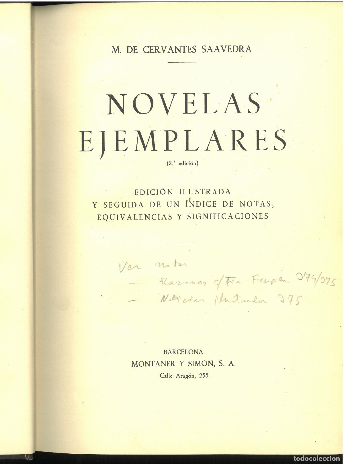 Libros: NOVELAS EJEMPLARES - MIGUEL DE CERVANTES SAAVEDRA - Foto 1