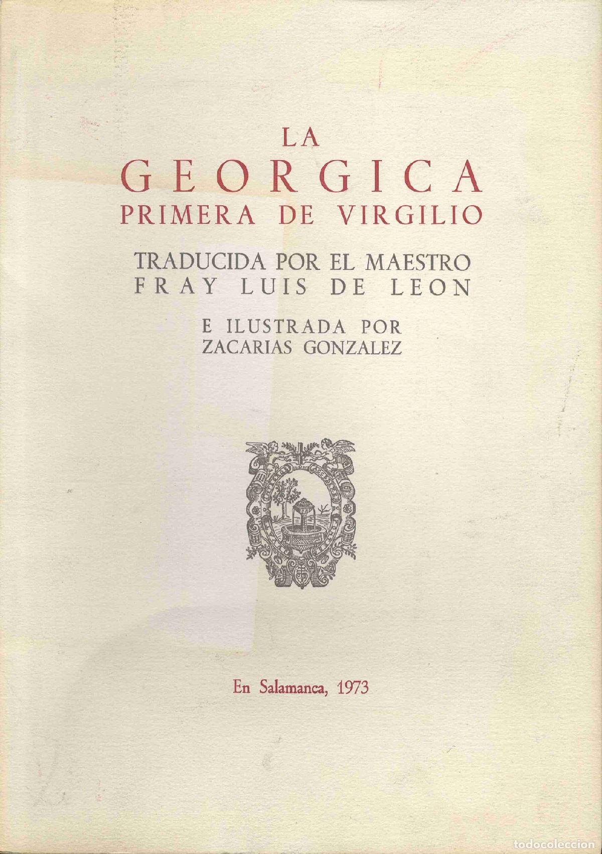 Libros: LA GEORGICA PRIMERA DE VIRGILIO - VIRGILIO - Foto 1
