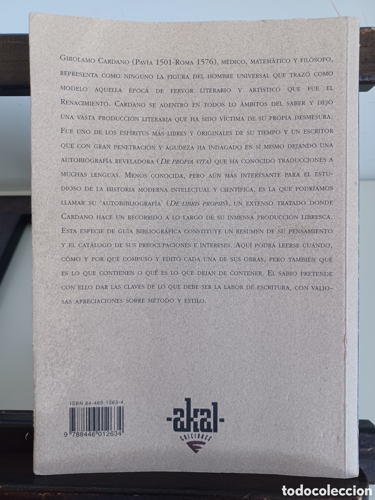 Libros: Mis libros/ Girolamo Cardano/ Akal, 2002 - Foto 2