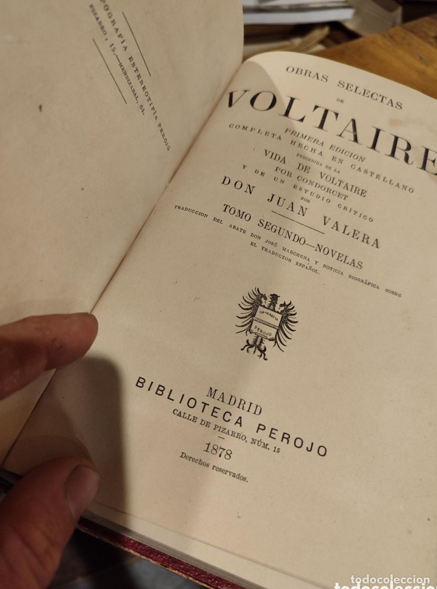 Libros: VOLTAIRE. OBRAS SELECTAS. 2 TOMOS. 1878 - - Foto 3