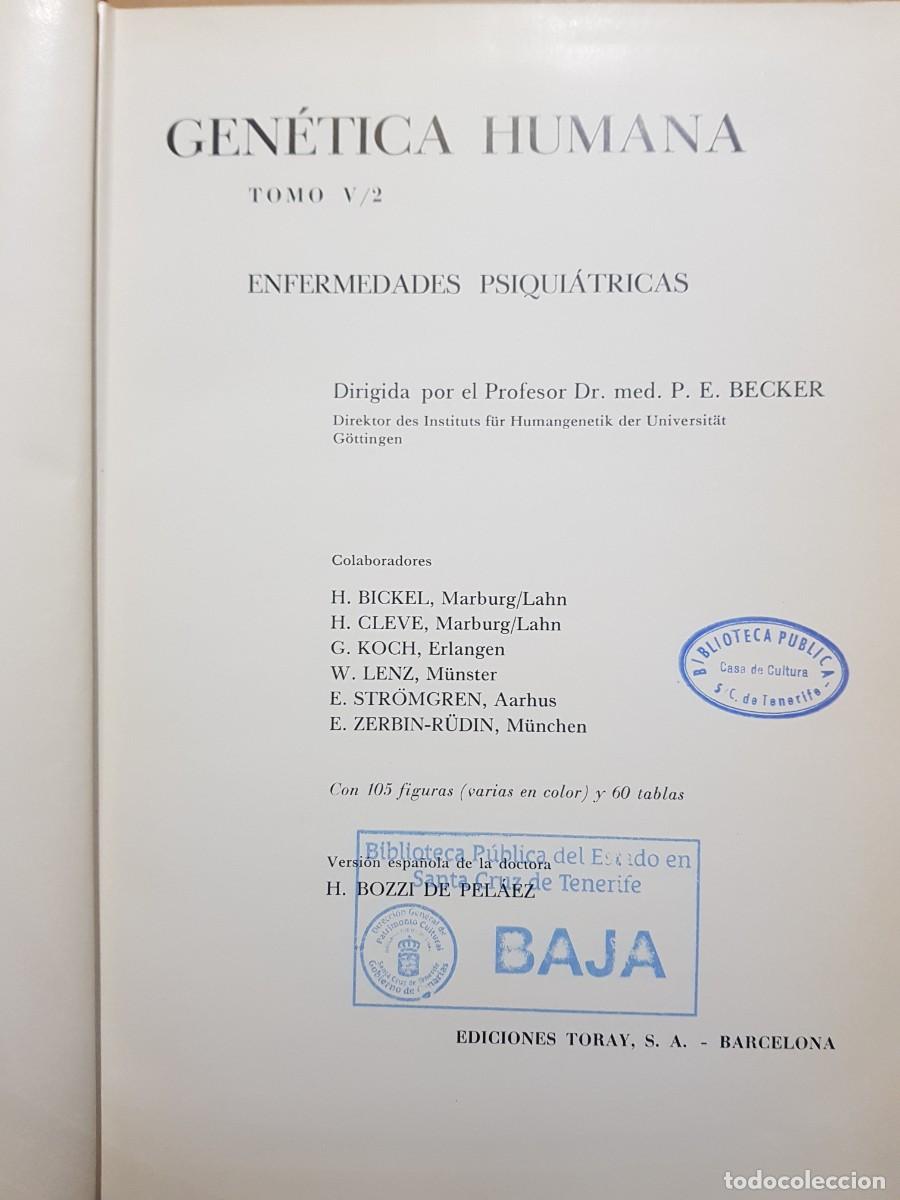 Libros: GEN&Eacute;TICA HUMANA V/2 - D.BECKER - ED. TORAY - 1966 (ILUST) - Foto 3