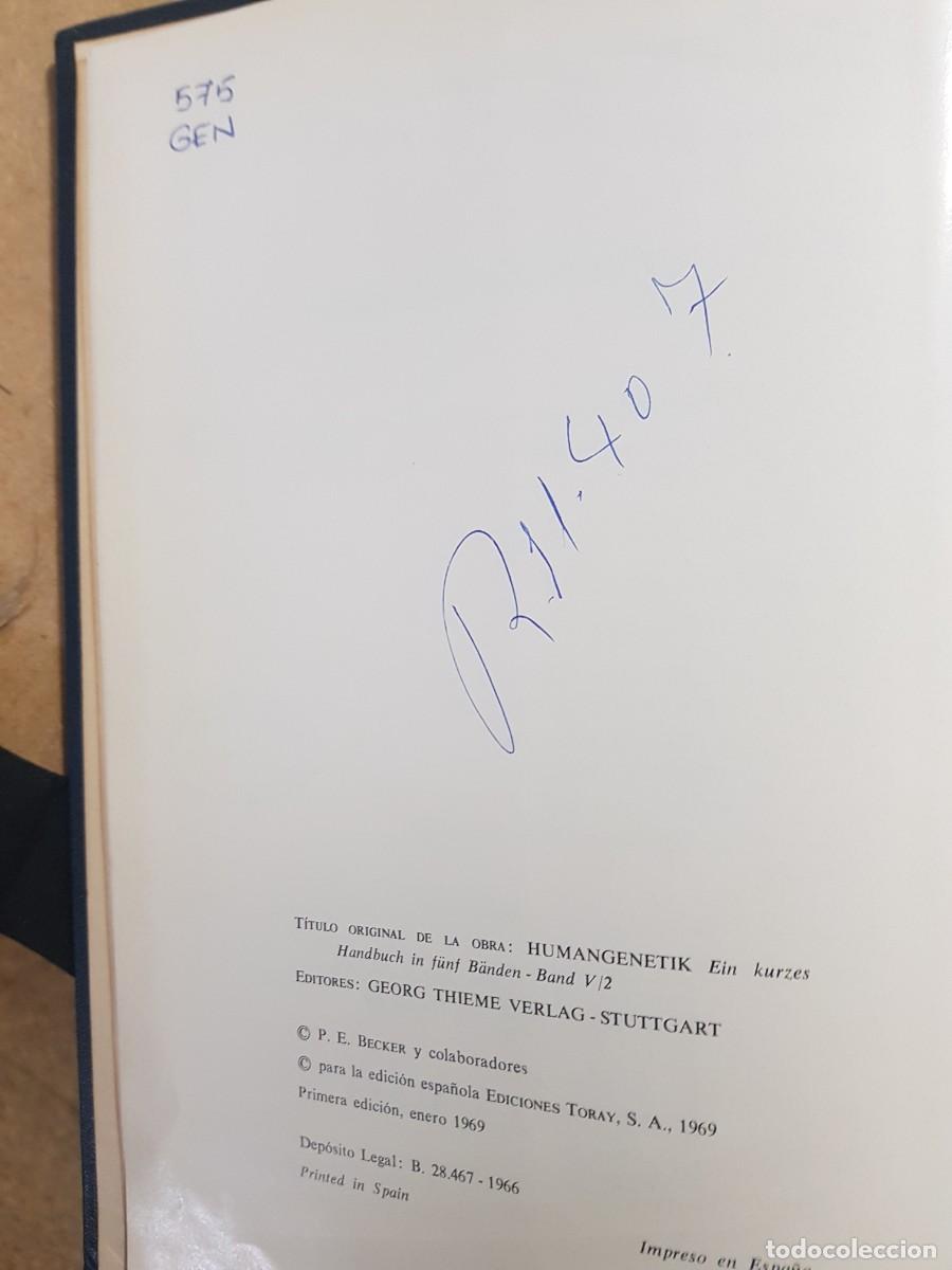 Libros: GEN&Eacute;TICA HUMANA V/2 - D.BECKER - ED. TORAY - 1966 (ILUST) - Foto 4