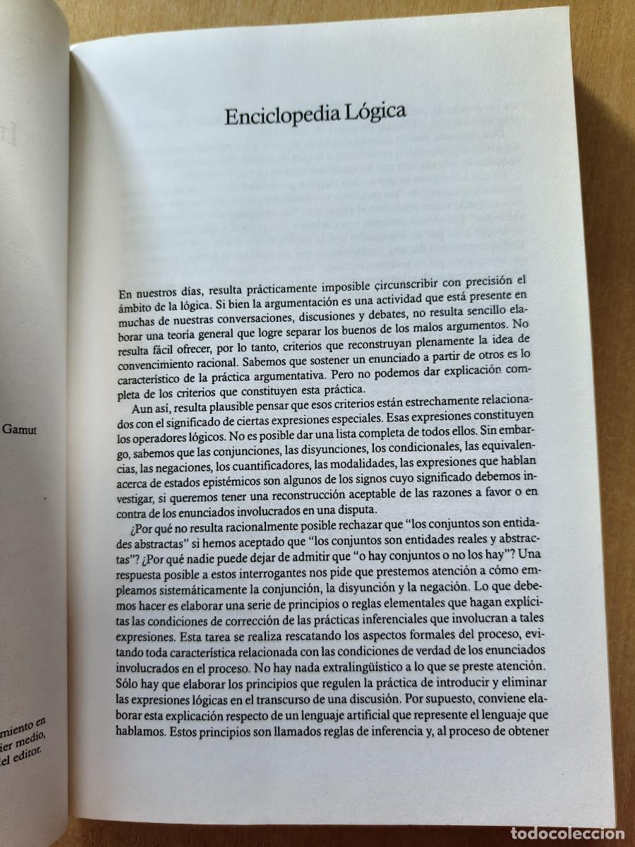 Libros: INTRODUCCI&Oacute;N A LA L&Oacute;GICA - L. T. F. GAMUT Eudeba, 2003 - Foto 5