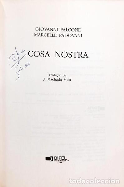 Libros: FALCONE. (Giovanni) e Marcelle Padovani. - COSA NOSTRA. - Foto 2