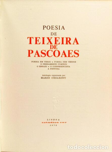 Libros: TEIXEIRA DE PASCOAES. - POESIA DE TEIXEIRA DE PASCOAES. - Foto 2