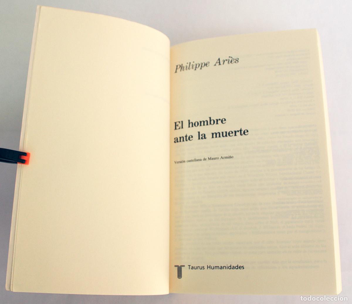 Libros: El hombre ante la muerte, Philippe Aries - Foto 4