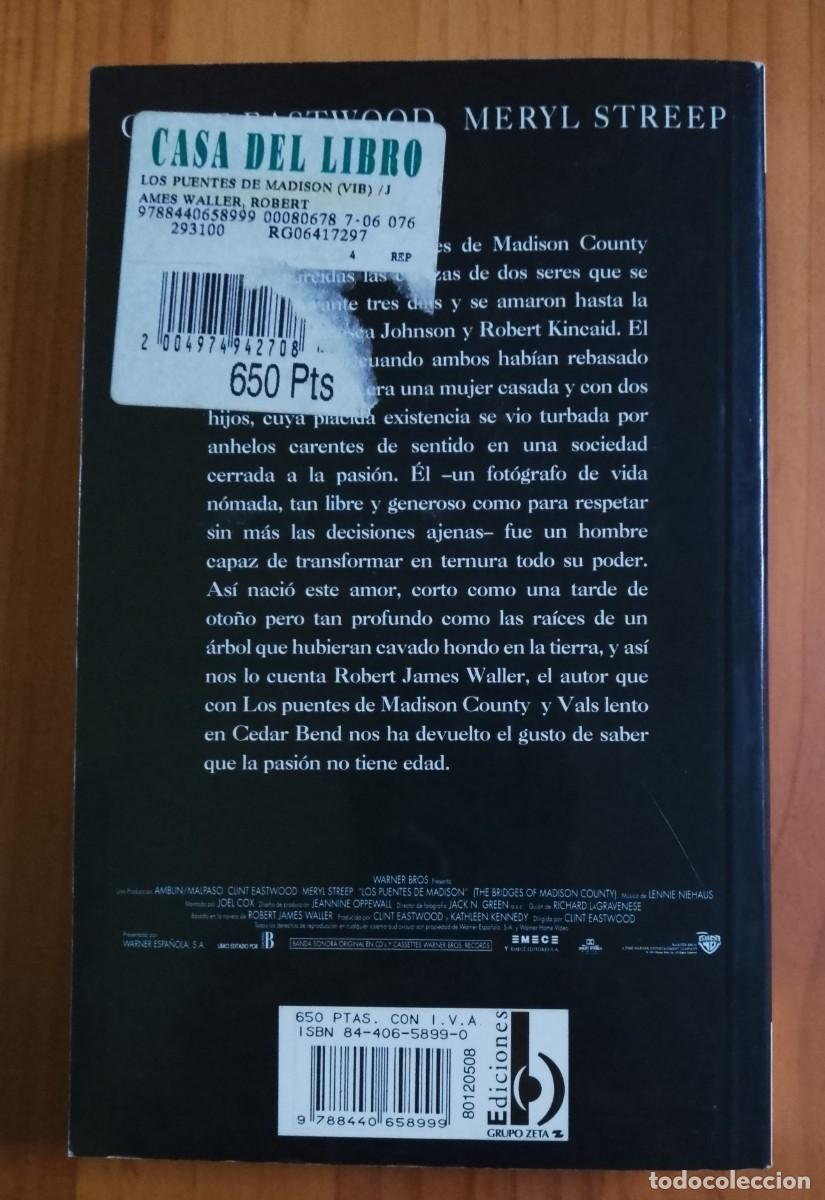 Libros: LOS PUENTES DE MADISON - ROBERT JAMES WALLER - Foto 2