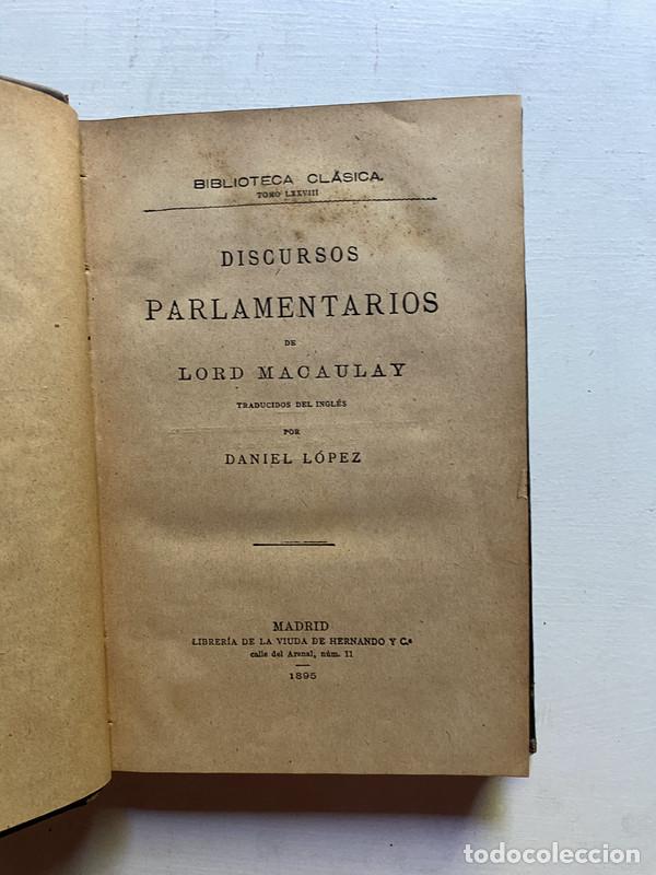 Libros: Discursos parlamenarios - Lord Macaulay - Foto 1