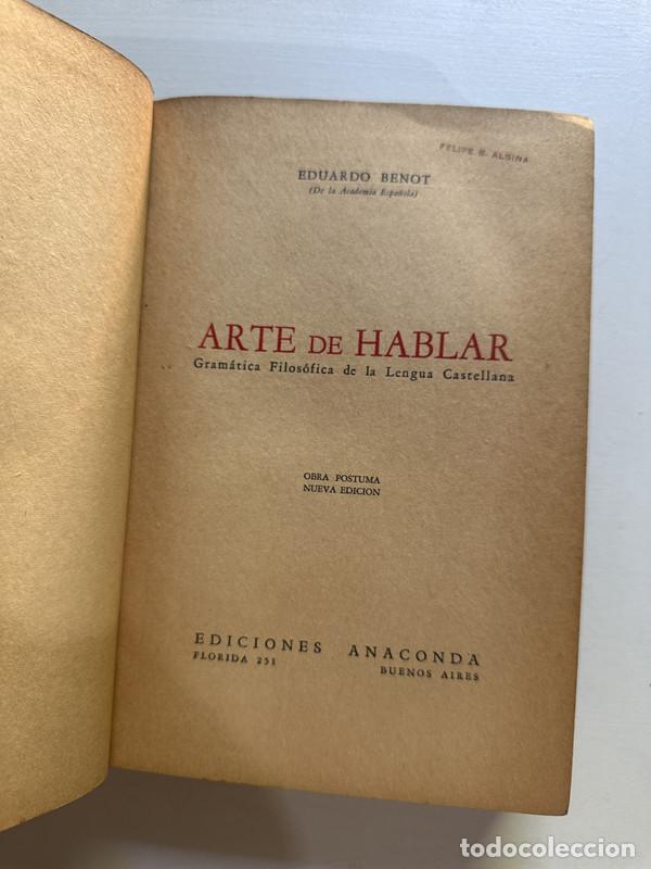 Libros: Arte de hablar - Benot Eduardo - Foto 2