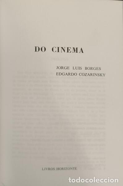 Libros: BORGES. (Jorge Luis), Edgardo Cozarinsky. - DO CINEMA. - Foto 2