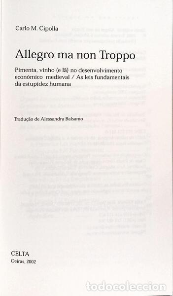 Libros: CIPOLLA. (Carlo M.) - ALLEGRO MA NON TROPPO. - Foto 2