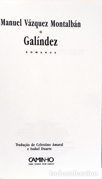 Libros: V&Aacute;ZQUEZ MONTALB&Aacute;N. (Manuel) - GAL&Iacute;NDEZ. - Foto 2
