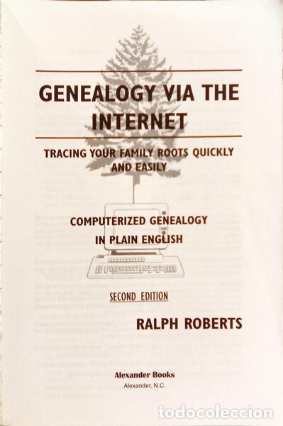 Libros: ROBERTS. (Ralph) - GENEALOGY VIA THE INTERNET. - Foto 2