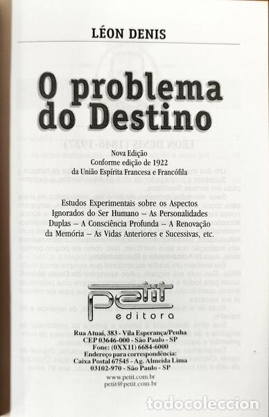 Libros: DENIS. (L&eacute;on) - O PROBLEMA DO SER, DO DESTINO E DA DOR. - Foto 2