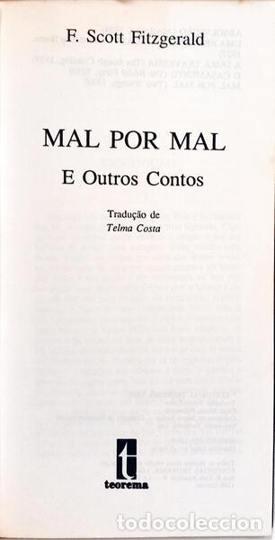 Libros: FITZGERALD. (F. Scott) - MAL POR MAL E OUTROS CONTOS. - Foto 2