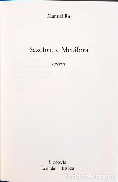 Libros: MANUEL RUI. - SAXOFONE E MET&Aacute;FORA: EST&Oacute;RIAS. - Foto 2
