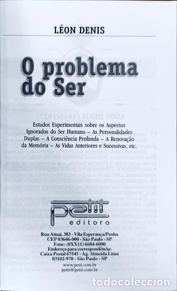Libros: DENIS. (L&eacute;on) - O PROBLEMA DO SER, DO DESTINO E DA DOR. [1.&ordf; EDI&Ccedil;&Atilde;O] - Foto 2