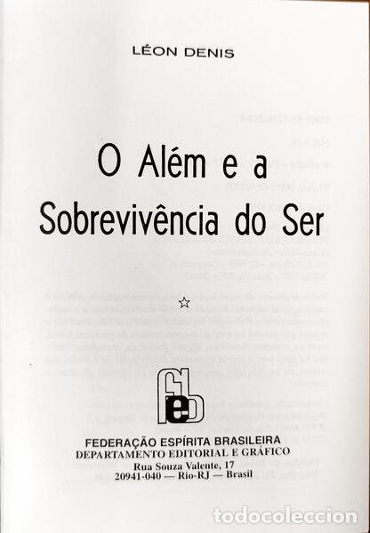Libros: DENIS. (L&eacute;on) - O AL&Eacute;M E A SOBREVIV&Ecirc;NCIA DO SER. [9.&ordf; EDI&Ccedil;&Atilde;O] - Foto 2