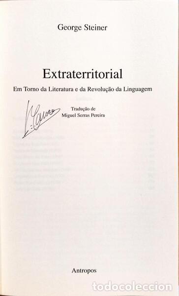 Libros: STEINER. (Francis George) - EXTRATERRITORIAL. - Foto 2
