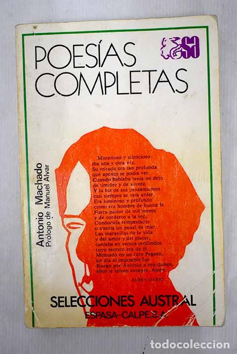 Libros: Poes&iacute;as completas: Machado, Antonio.- Machado, Antonio