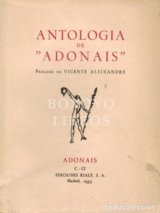 Libros: Antolog&iacute;a de Adon&aacute;is. Pr&oacute;logo de Vicente Aleixandre - Foto 1