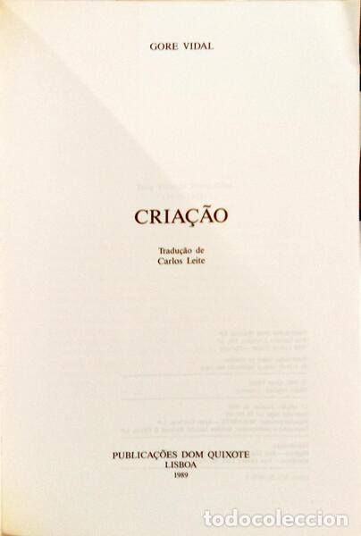 Libros: GORE VIDAL. (Eugene Luther) - CRIA&Ccedil;&Atilde;O. [1.&ordf; EDI&Ccedil;&Atilde;O] - Foto 2