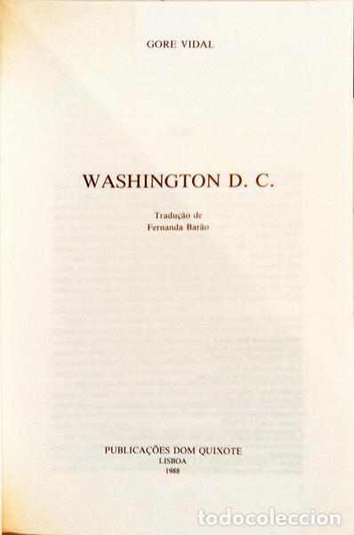 Libros: GORE VIDAL. (Eugene Luther) - WASHINGTON, D.C. [1.&ordf; EDI&Ccedil;&Atilde;O] - Foto 2
