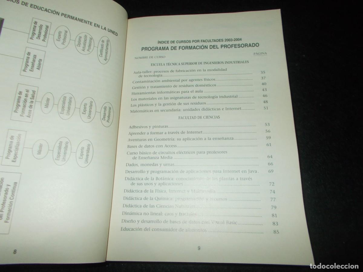 Libros: ESTUDIOS DE POSTGRADO Programa Formaci&oacute;n Profesorado, Gu&iacute;a Curso 2003/2004. UNED. Libro - Foto 3