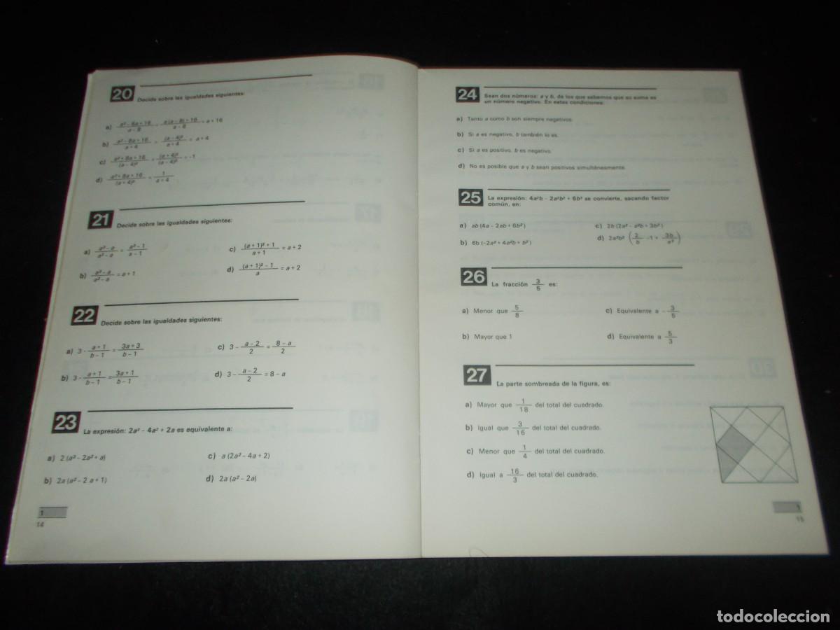 Libros: MATEM&Aacute;TICAS PRUEBAS OBJETIVAS BUP 1&ordm; 1. INBAD. Libro B.U.P. - Foto 4