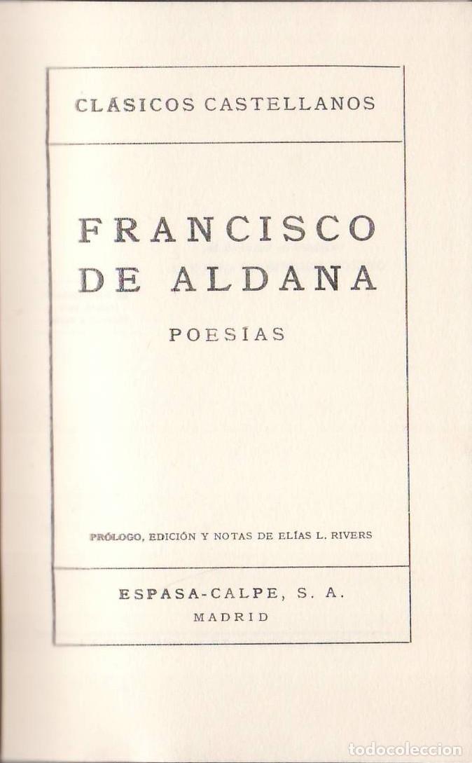 Livros em segunda m&atilde;o: ALDANA, Francisco de.- - Poes&iacute;as. Introducci&oacute;n, edici&oacute;n y notas de El&iacute;as L. Rivers.