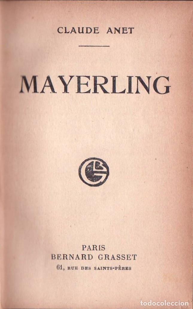 Libros: ANET, Claude.- - Mayerling. - Foto 1