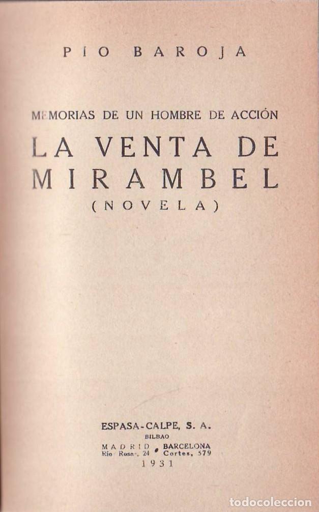 B&uuml;cher: BAROJA, P&iacute;o.- - La venta de Mirambel. Memorias de un hombre de acci&oacute;n. Novela.