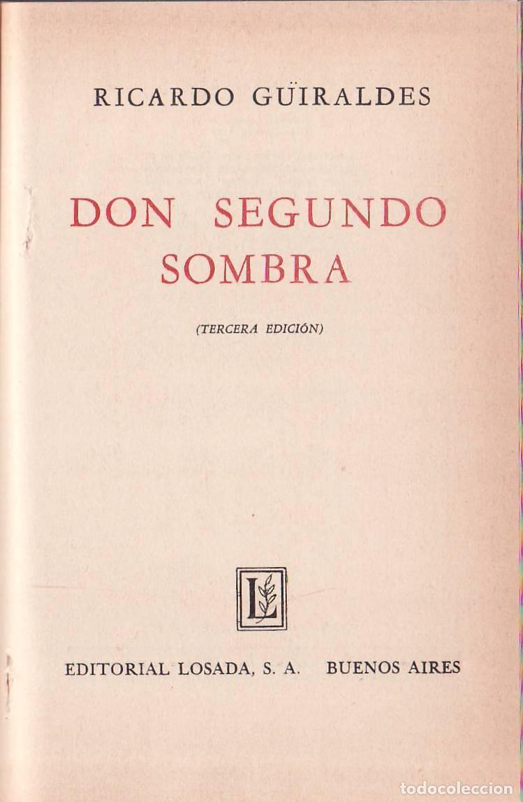 Libros: G&Uuml;IRALDES, Ricardo.- - Don Segundo Sombra. Novela. - Foto 1