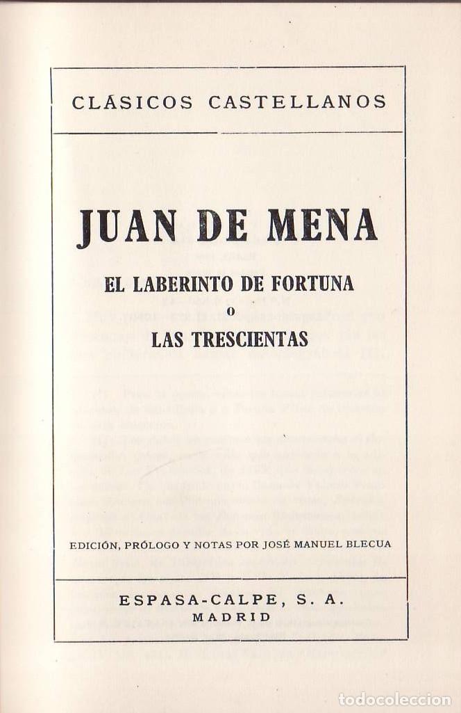 Libros: MENA, Juan de.- - El Laberinto de Fortuna o Las trescientas. Edici&oacute;n, pr&oacute;logo y notas de Jos&eacute; M. Ble