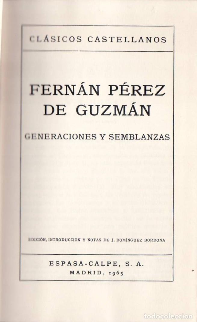 B&uuml;cher: PEREZ DE GUZMAN, Fern&aacute;n.- - Generaciones y semblanzas. Edici&oacute;n, introducci&oacute;n y notas de J. Dom&iacute;nguez