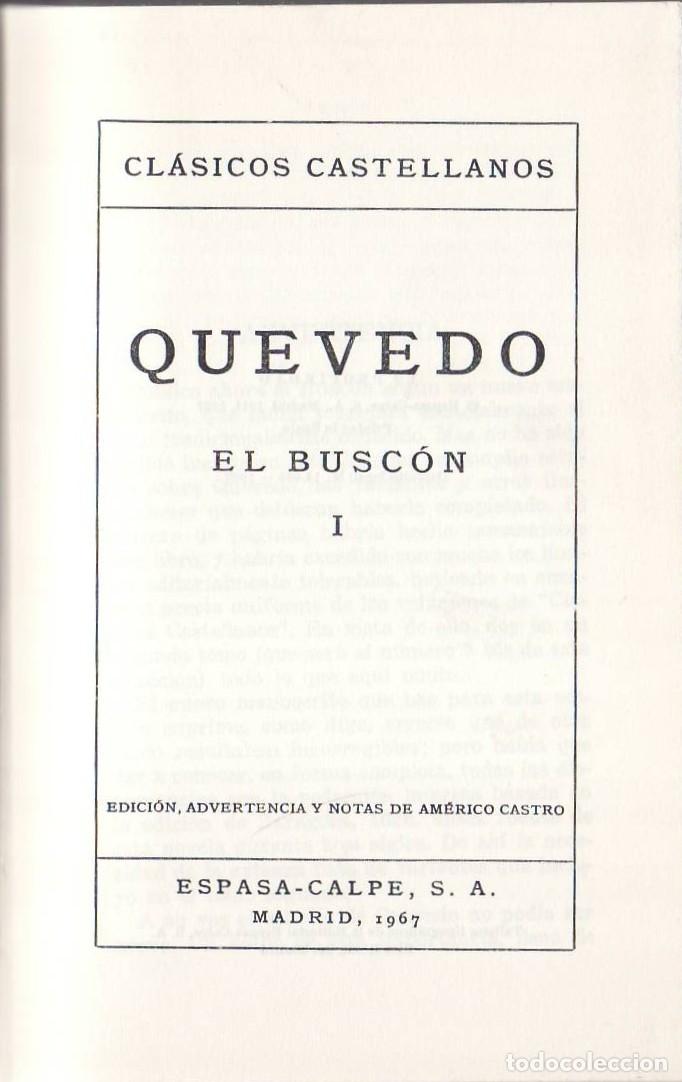 Libros: QUEVEDO, Francisco de.- - El busc&oacute;n. Edici&oacute;n, pr&oacute;logo y notas de Am&eacute;rico Castro. - Foto 1