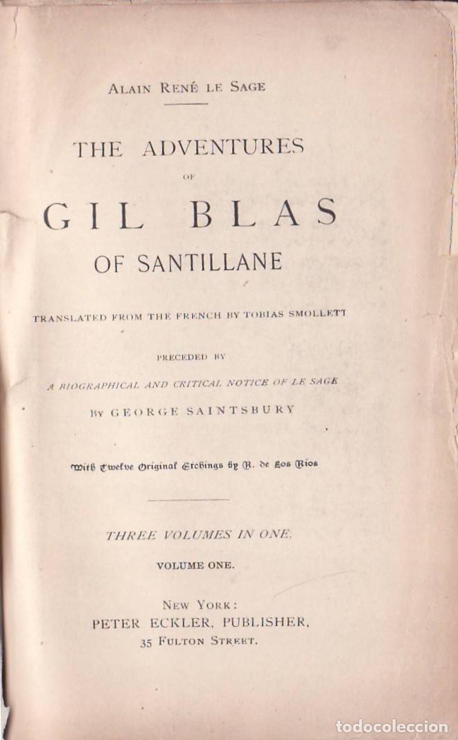 Libros: SAGE, Alain Ren&eacute; Le.- - The adventures of Gil Blas of Santillane. Translate from the french by Tobia