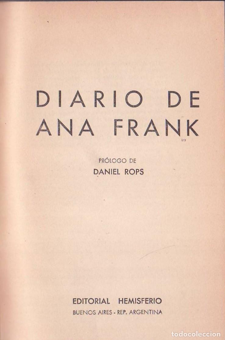 Libros: FRANK, Ana.- - Diario. Pr&oacute;logo de Daniel Rops. - Foto 1