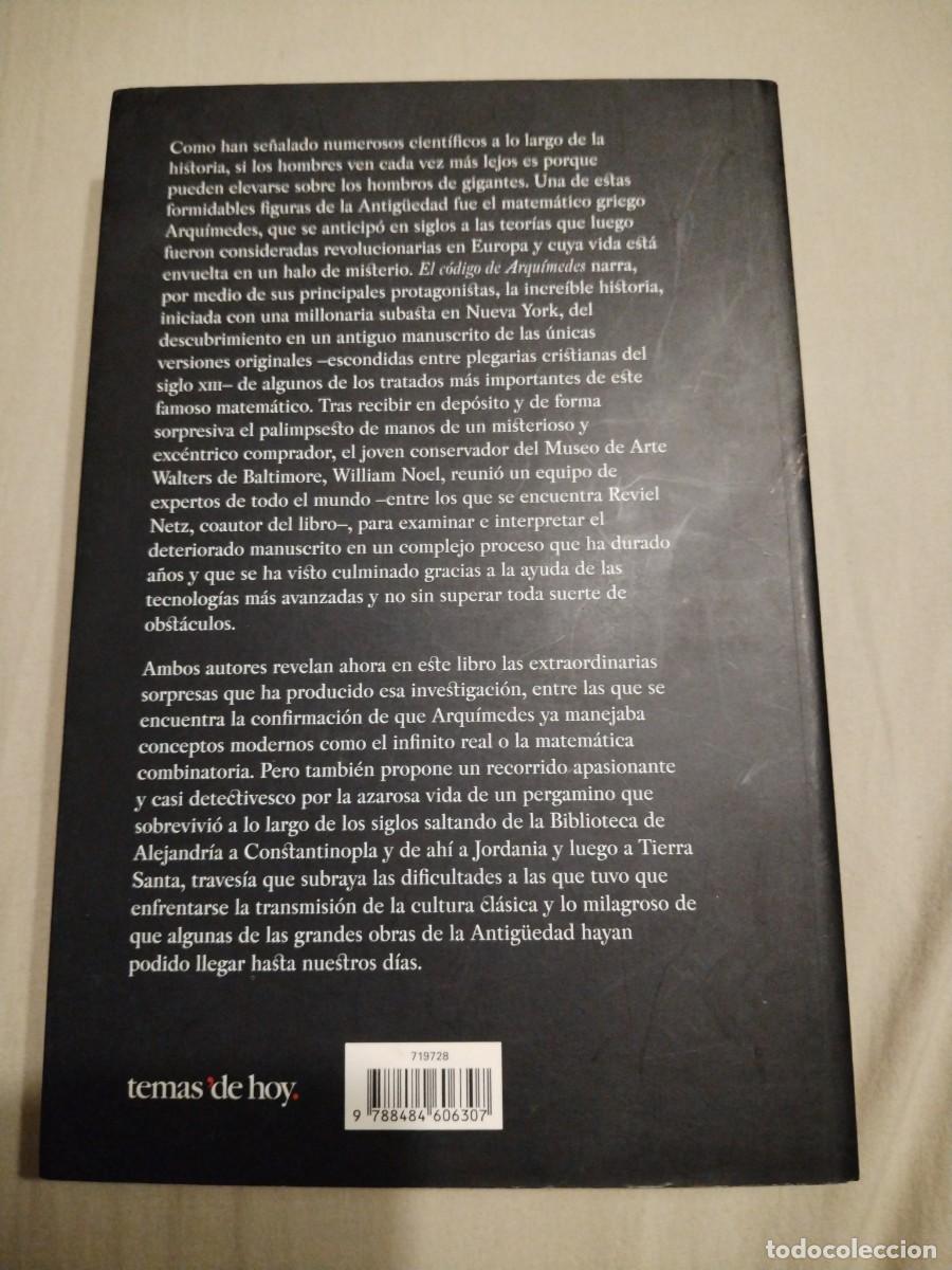 Libros: El c&oacute;digo de Arqu&iacute;medes - Reviel netz y William noel - Foto 3