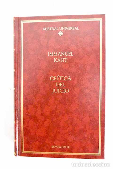 Libros: Cr&iacute;tica del juicio: Kant, Immanuel.- Kant, Immanuel