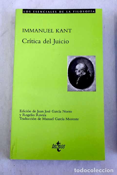 Libros: Cr&iacute;tica del juicio: Kant, Immanuel.- Kant, Immanuel