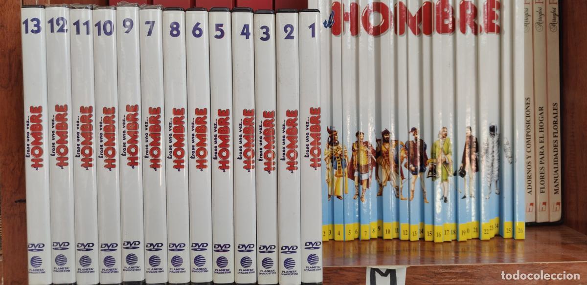 Livros em segunda m&atilde;o: erase una vez el hombre 26 tomos coleccion completa editorial planeta agostini 1993 + 13 dvd - tdk7
