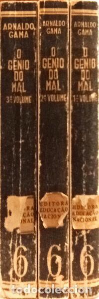 Libros: GAMA. (Arnaldo) - O G&Eacute;NIO DO MAL. [3 VOLS./BRO.] - Foto 2